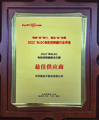 喜讯！BOdog官网微电荣获 “2022年BLDC电机控制器解决方案最佳供应商”